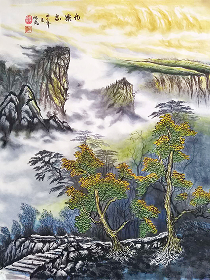 胡德康作品6《九寨恋》55×75cm 画于2020年夏